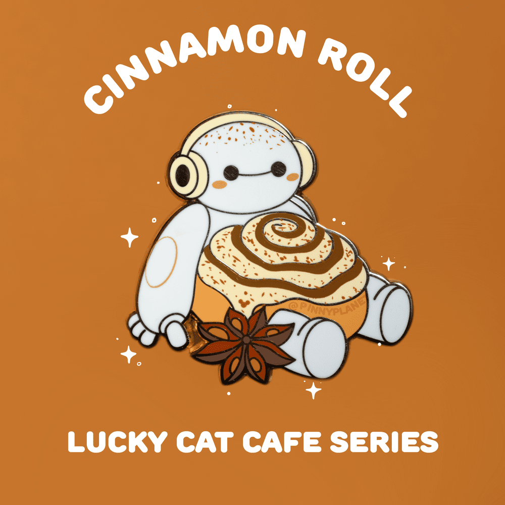Lucky Cat Cafe: Cinnamon Roll Pin 🥮🧁 — Pinny Planet
